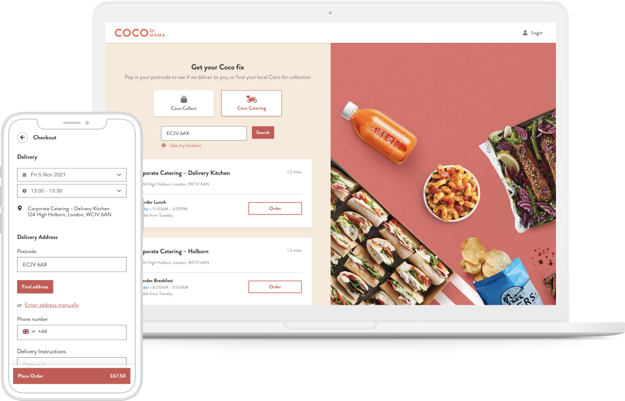 Coco Di Mama Catering ordering software presented by Vita Mojo